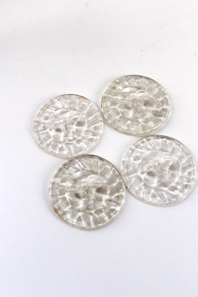 Vintage Solid Thick Clear Glass Sun Disc Paperweight | Sold Individually