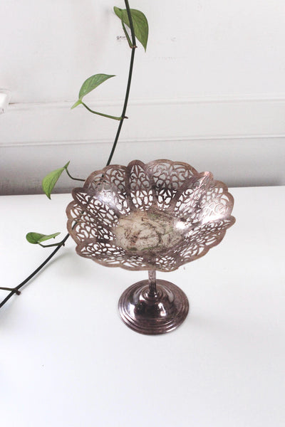 Vintage International Silver Co 1936 Lovelace Silverplate Pedestal Compote Candy Dish