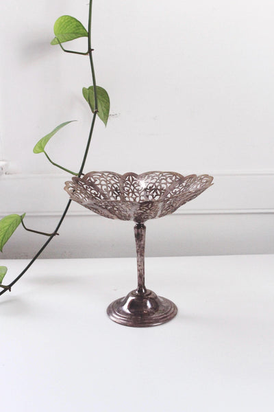 Vintage International Silver Co 1936 Lovelace Silverplate Pedestal Compote Candy Dish