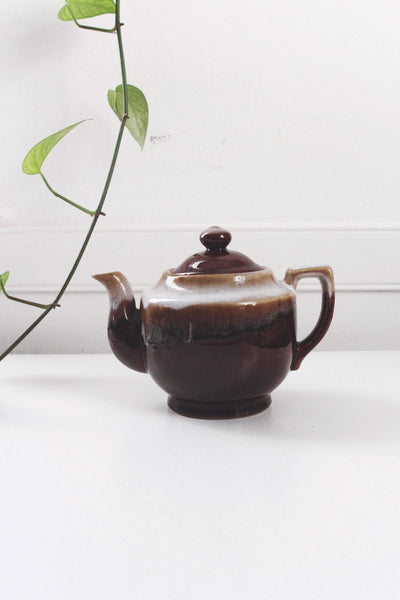Vintage McCoy Brown Drip Glaze Ceramic Teapot