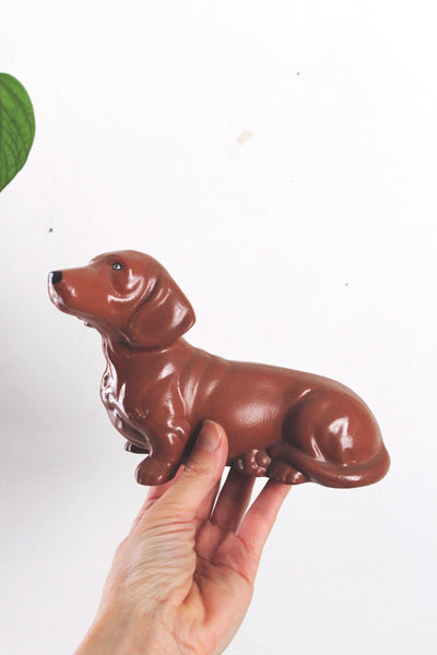Vintage Hand Painted Ceramic Dachshund Dog Figurine