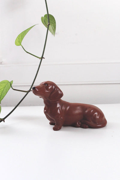 Vintage Hand Painted Ceramic Dachshund Dog Figurine