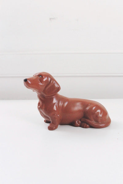 Vintage Hand Painted Ceramic Dachshund Dog Figurine