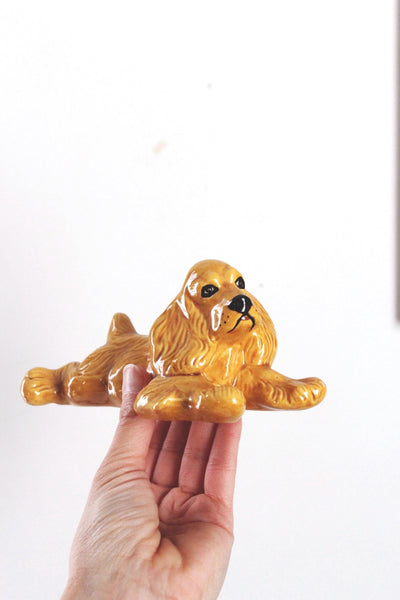 Vintage Hand Painted Ceramic Cocker Spaniel Dog Figurine
