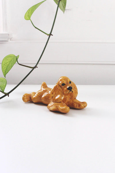 Vintage Hand Painted Ceramic Cocker Spaniel Dog Figurine