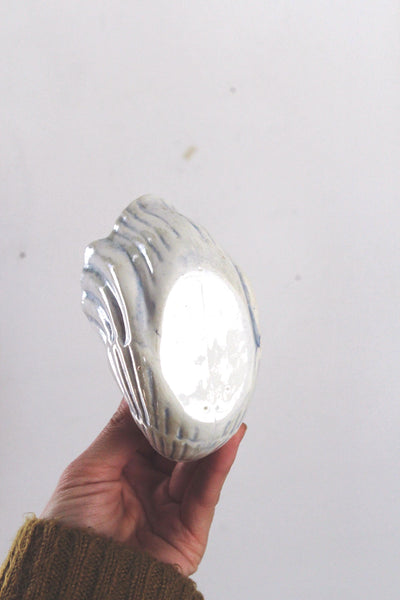 Vintage Iridescent Ceramic Swan Plante Cachepot Trinket Holder