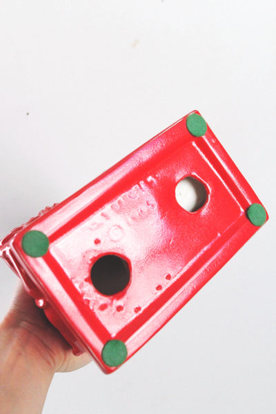 Vintage Arnel Red Foo Dog Chinese Guardian Lion Sculpture