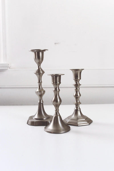 Vintage Restoration Hardware Pewter Candlestick Candle Holders | Sold Individually