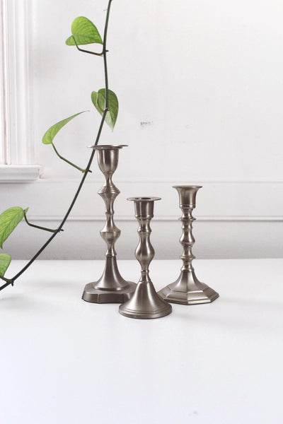 Vintage Restoration Hardware Pewter Candlestick Candle Holders | Sold Individually
