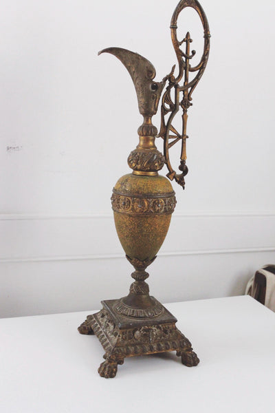 Vintage Antique Brass Ornate Victorian Mantel Ewer