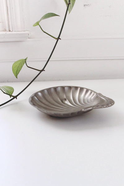 Vintage Silver-Plated Scalloped Seashell Shell Serving or Trinket dish West Germany