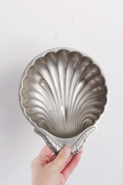 Vintage Silver-Plated Scalloped Seashell Shell Serving or Trinket dish West Germany