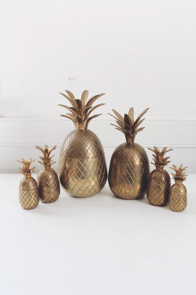 Vintage Brass Pineapple Trinket Containers