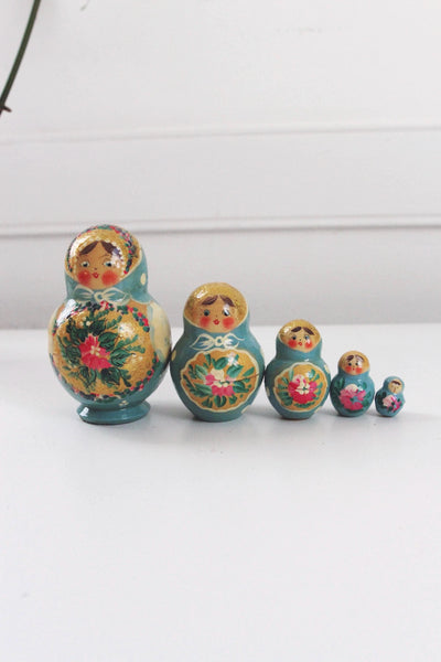 Vintage Traditional Russian Matryoshka Nesting Doll Stacking Babushka Doll | Sold Individually