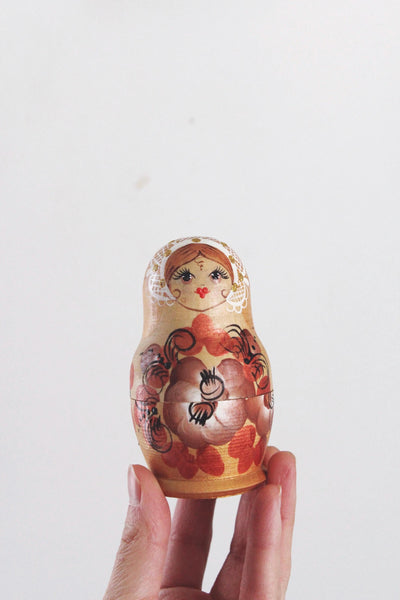 Vintage Traditional Russian Matryoshka Nesting Doll Stacking Babushka Doll | Sold Individually