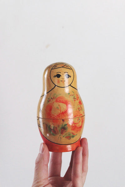 Vintage Traditional Russian Matryoshka Nesting Doll Stacking Babushka Doll