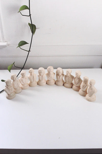 Vintage Halbe Composer Statuettes Bust Figurines Miniatures