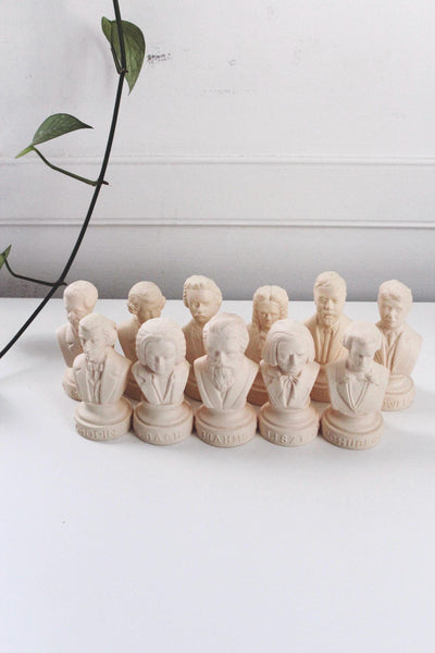 Vintage Halbe Composer Statuettes Bust Figurines Miniatures