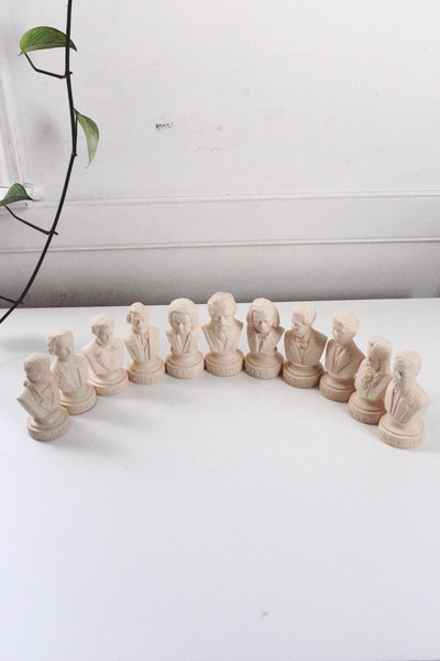 Vintage Halbe Composer Statuettes Bust Figurines Miniatures
