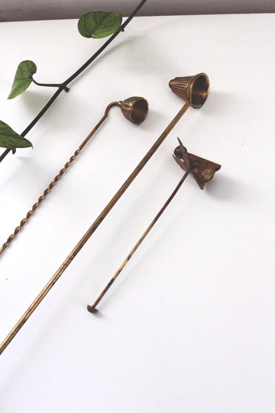 Vintage Antique Brass Candle Snuffer Bell Angle | Sold Individually