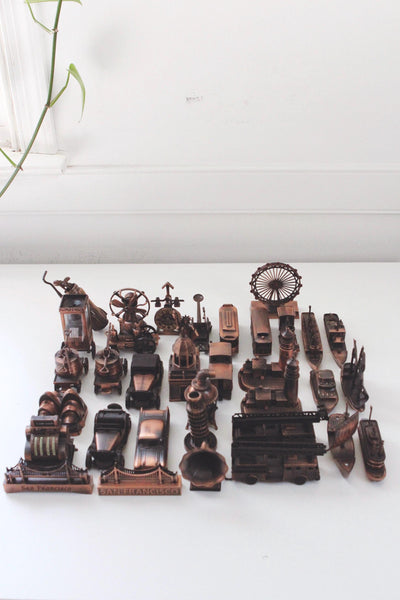 Vintage Miniature Die-Cast Metal Antique Copper Pencil Sharpeners