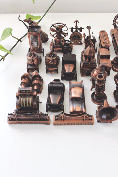 Vintage Miniature Die-Cast Metal Antique Copper Pencil Sharpeners