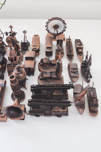 Vintage Miniature Die-Cast Metal Antique Copper Pencil Sharpeners