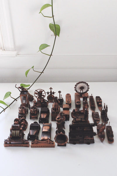 Vintage Miniature Die-Cast Metal Antique Copper Pencil Sharpeners