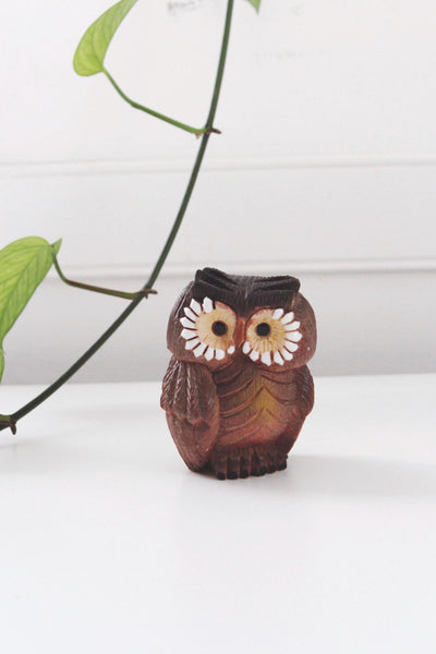 Vintage Artesania Rinconada Hand Carved Ceramic Owl Figurine