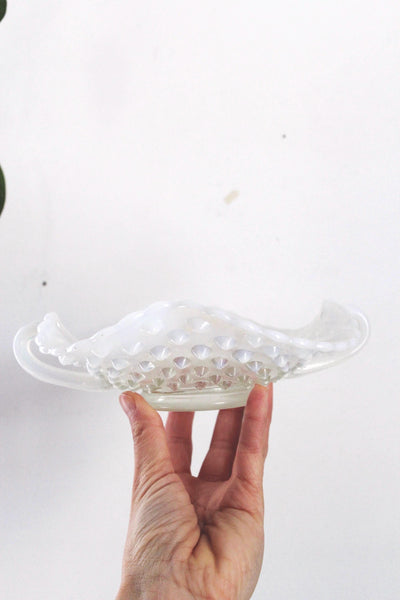 Vintage Fenton White Moonstone Opalescent Hobnail Glass Set