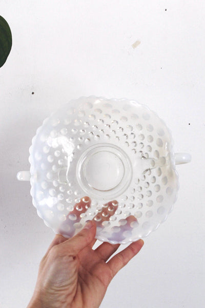 Vintage Fenton White Moonstone Opalescent Hobnail Glass Set