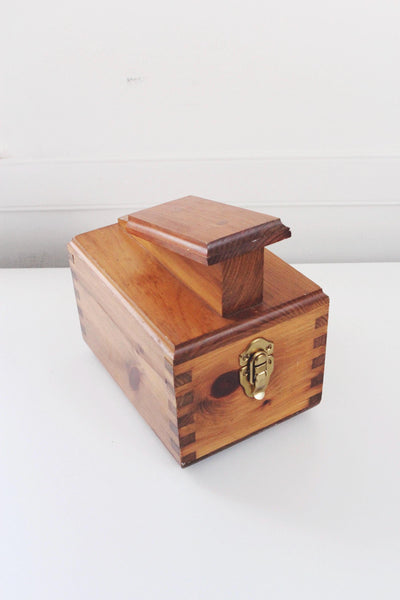 Vintage Handcrafted Wooden Shoe Shine Valet Box