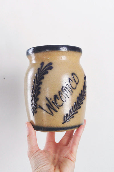 Vintage Beaumont Brothers Pottery (BBP) Wiconico Salt-Glazed Pottery Stoneware Jar Crock