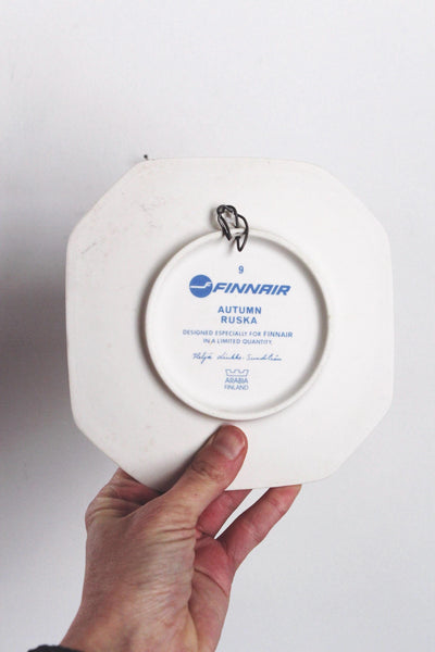 Vintage Arabia Finland Autumn (Ruska) Ceramic Tile Wall Plate Art Heljä Liukko-Sundström