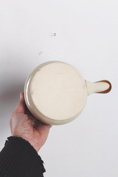 Vintage Stoneware Brown Drip Glaze Lidded French Onion Soup Crock Bowl | Sold Individually