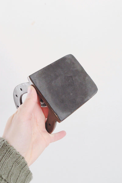 Vintage Cast Metal Equestrian Horse Head Horseshoe Bookends OMC Japan