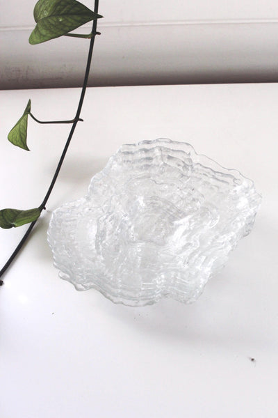 Vintage Sculptural Textured Glass Oyster Shell Dish Bowl Tray | Sold Individually
