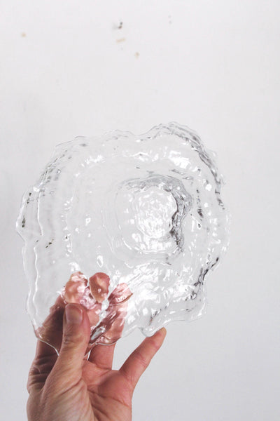 Vintage Sculptural Textured Glass Oyster Shell Dish Bowl Tray | Sold Individually