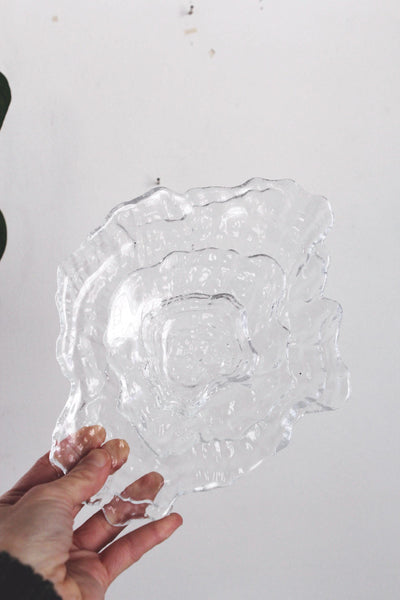 Vintage Sculptural Textured Glass Oyster Shell Dish Bowl Tray | Sold Individually