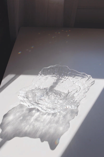 Vintage Sculptural Textured Glass Oyster Shell Dish Bowl Tray | Sold Individually