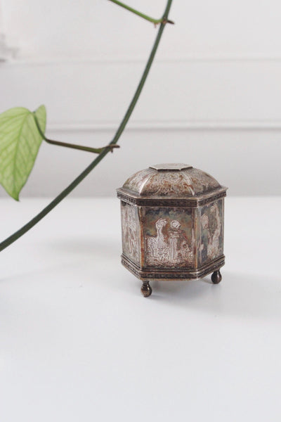 Vintage Silver Metropolitan Museum of Art (MMA) Reproduction 17th-century Dutch "Marriage Box" or "Knotjes Box"