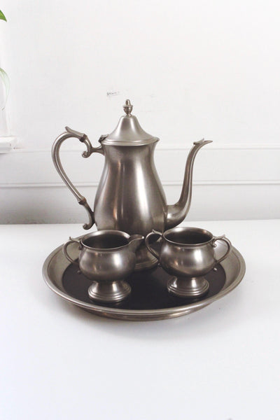 Vintage F.B. Rogers Provincetown Pewterlite Coffee Tea Set