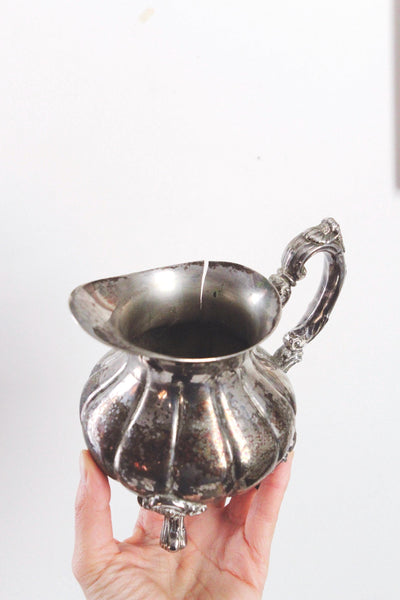 Vintage Farmhouse Grape Harvest Leaves White Ceramic Pitcher