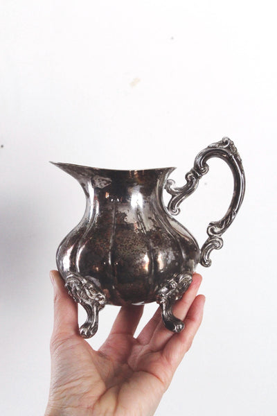 Vintage Farmhouse Grape Harvest Leaves White Ceramic Pitcher