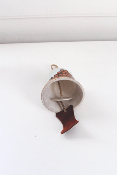 Vintage Southwestern Ceramic Pottery Bell Wind Chime