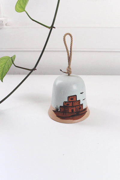 Vintage Southwestern Ceramic Pottery Bell Wind Chime