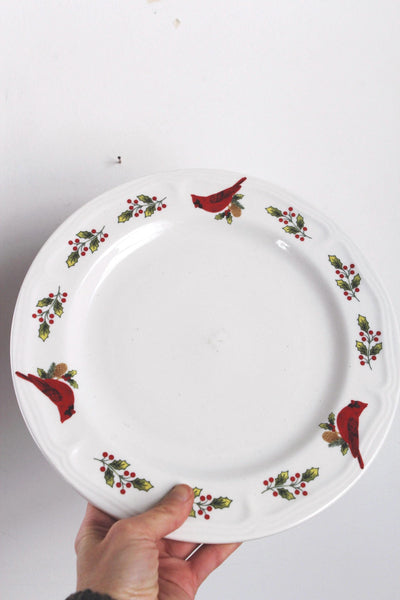 Vintage Gibson Designs Winter Birds Pattern Holly Cardinals Dinnerware Set Plates | Sold Individually