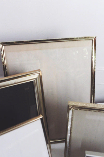 Vintage Metal Brass or Gold Tone Photo Picture Frame Collection Lot