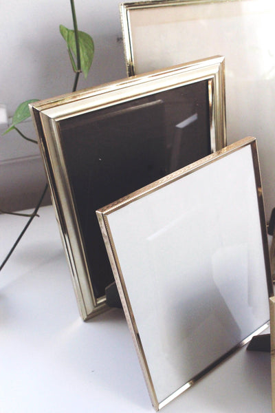 Vintage Metal Brass or Gold Tone Photo Picture Frame Collection Lot