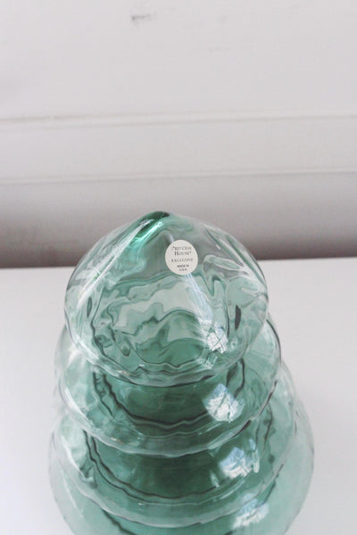 Vintage Princess House Green Glass Stacking Christmas Tree Candy Dish Display Made in USA